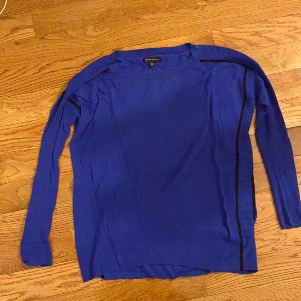Banana Republic Blue Sweater with Black Details